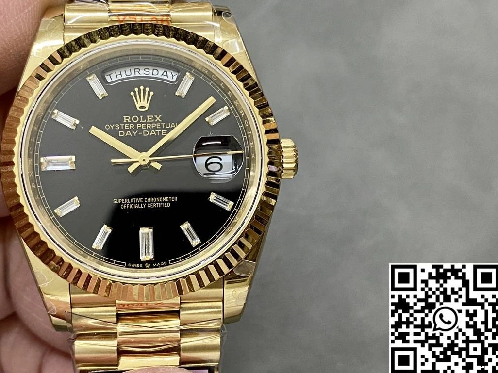 Steel Diamond Date Factory M228238-0059 Dial v5 Hourmarker QF Black Rolex Day Tungsten 0320